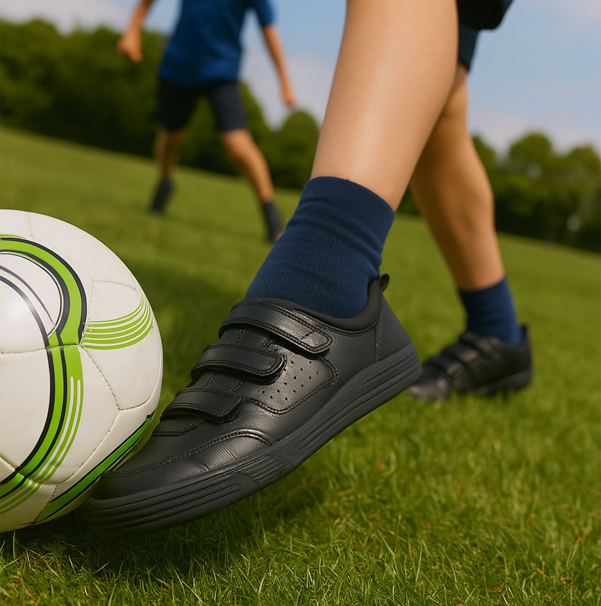 Hush Puppies SCOTT Boys Leather School Shoes Black