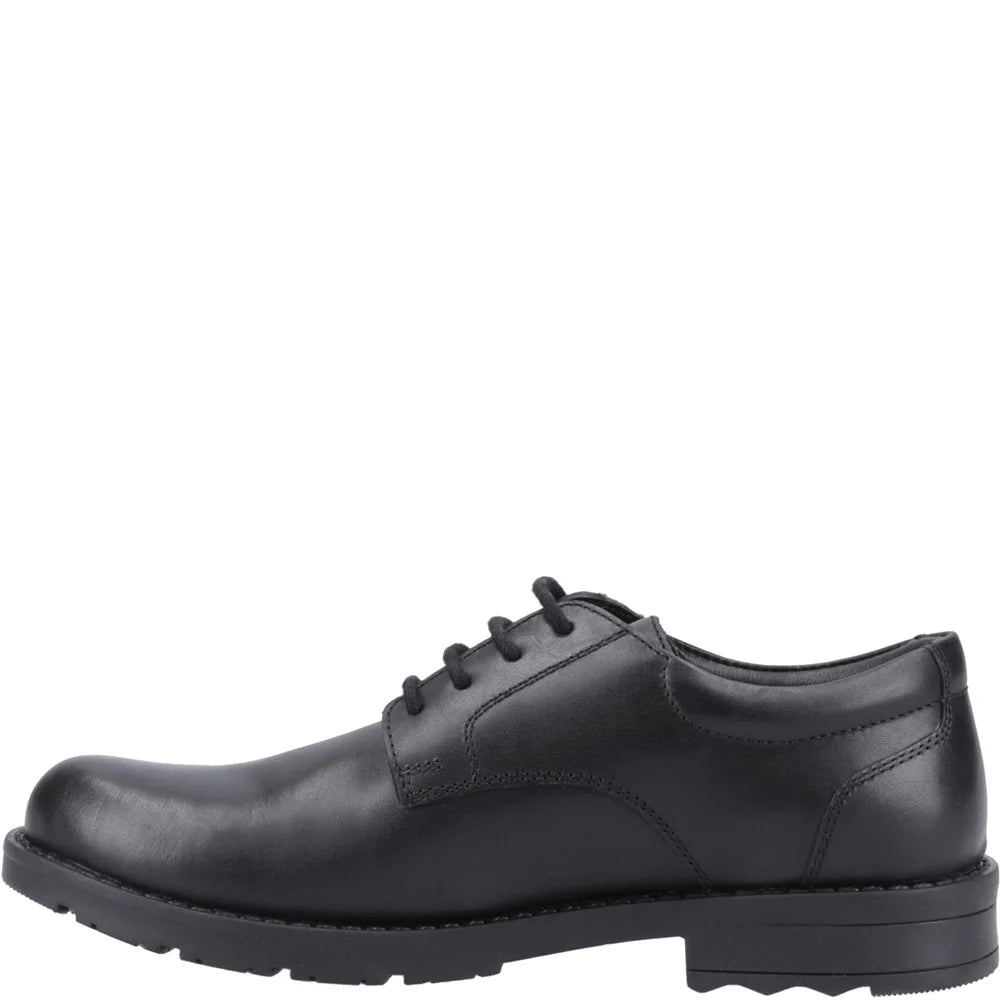 Hush Puppies BRUNO Boys Leather School Shoes Black