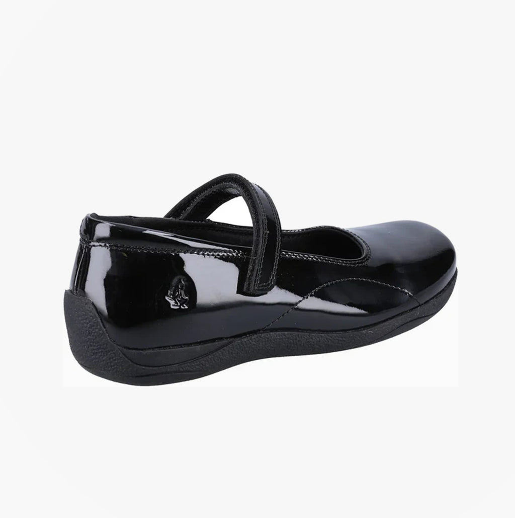 Hush Puppies ARIA Girls School Shoes Black Patent