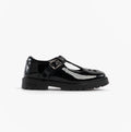 Hush Puppies FIONA Girls Leather School Shoes Patent Black
