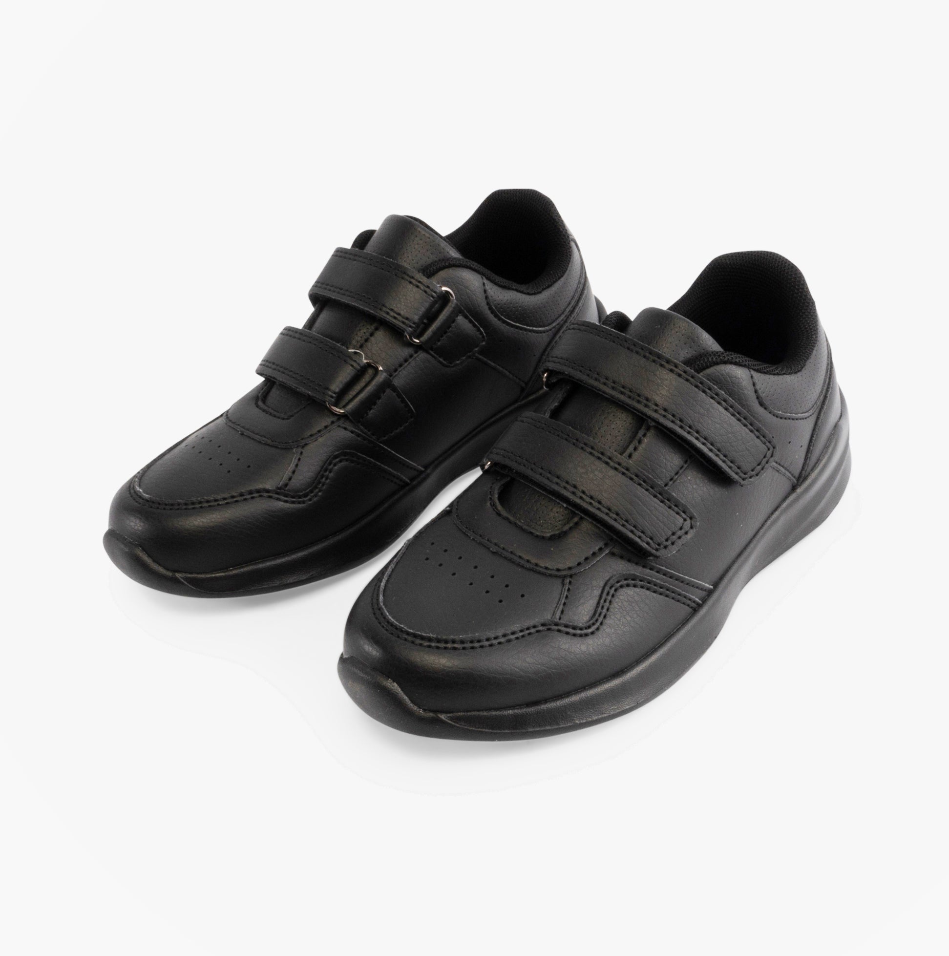 Hush Puppies MARLING Unisex Leather School Trainers Black