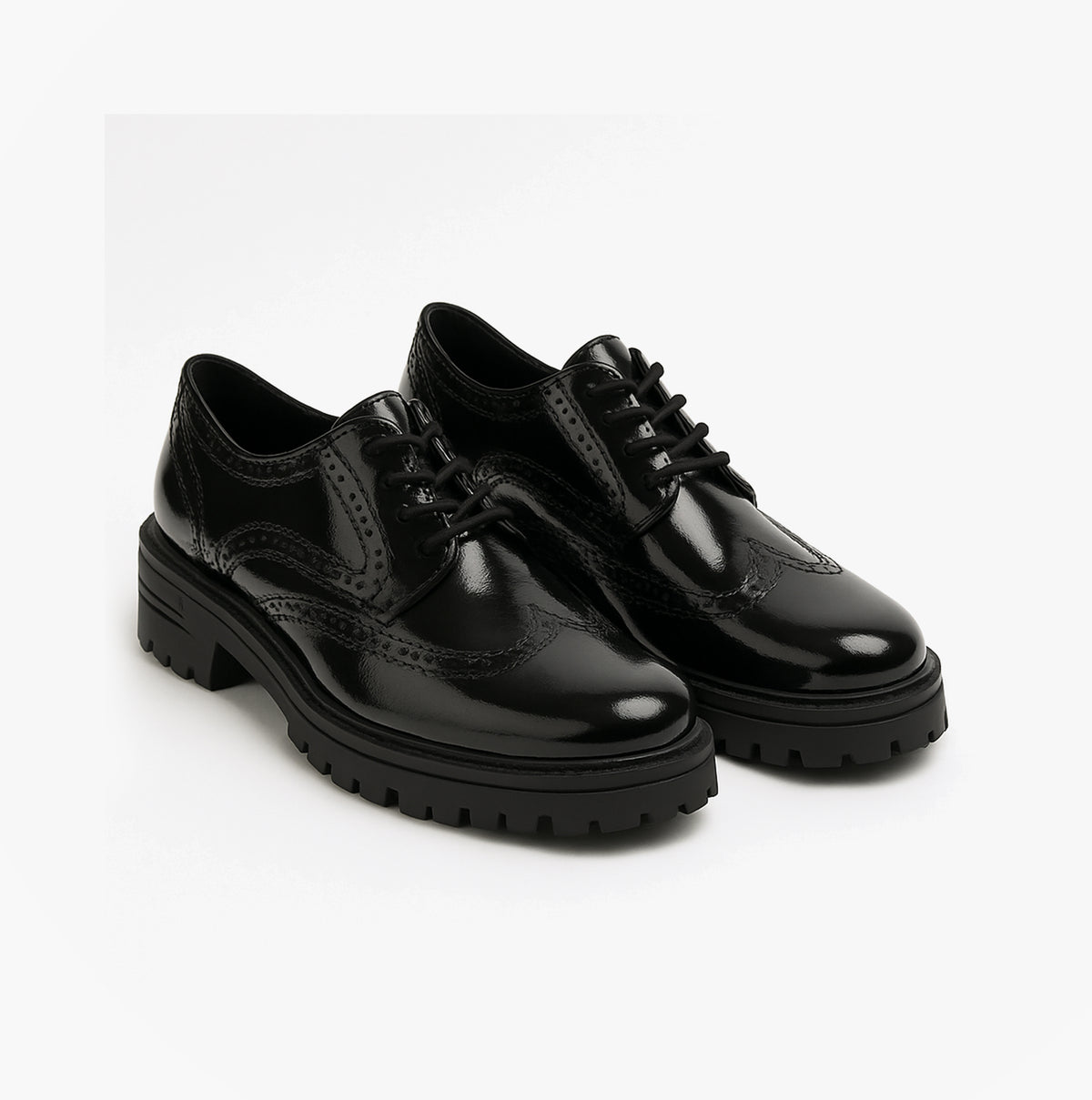 Hush Puppies MAXINE Girls School Shoes Black Patent