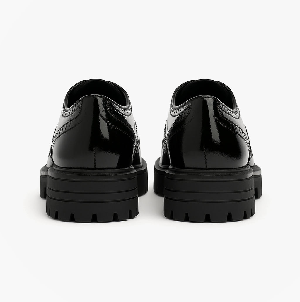 Hush Puppies MAXINE Girls School Shoes Black Patent