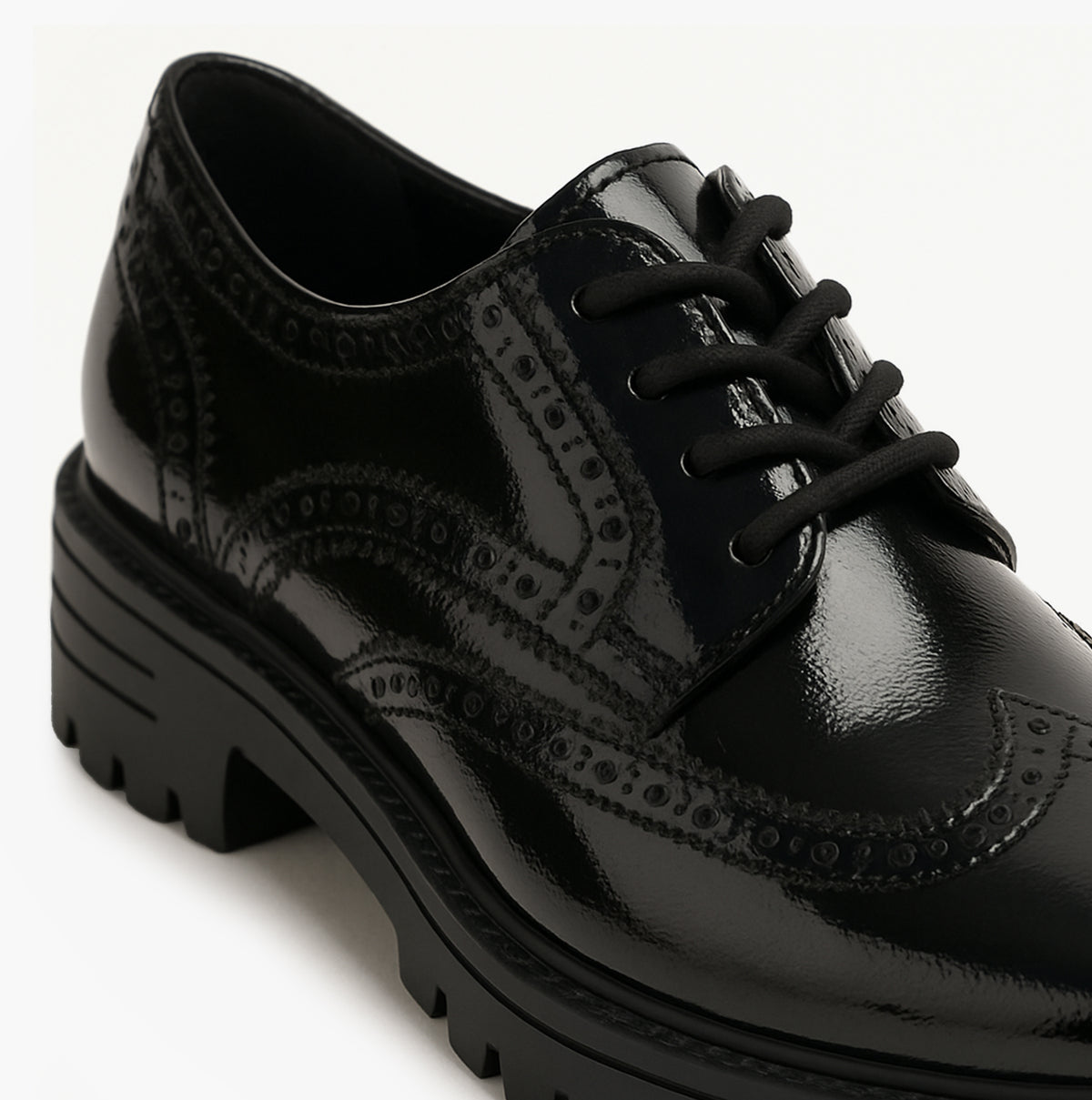 Hush Puppies MAXINE Girls School Shoes Black Patent