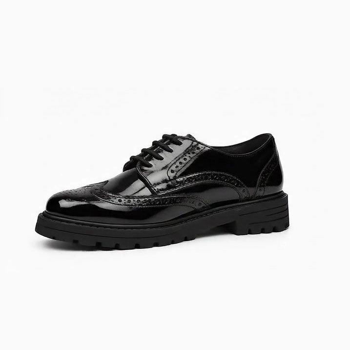 Hush Puppies MAXINE Girls School Shoes Black Patent