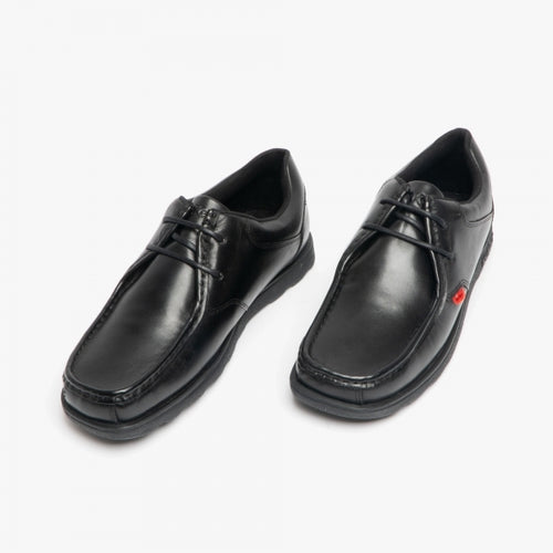 Kickers 114225 FRAGMA LACE 2 Eyelet Boys School Shoes Black