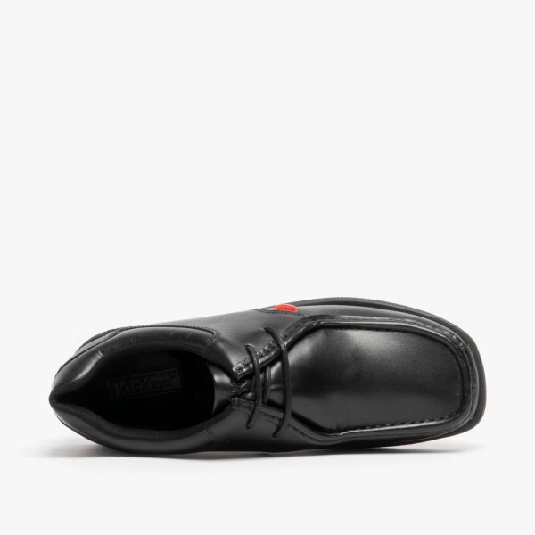 Kickers 114225 FRAGMA LACE 2 Eyelet Boys School Shoes Black