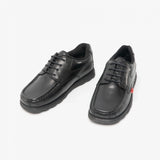 Kickers 114243 FRAGMA LACE 4 EYE Boys School Shoes Black