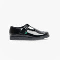 Kickers 115177 FRAGMA T-BAR Girls School Shoes Patent Black