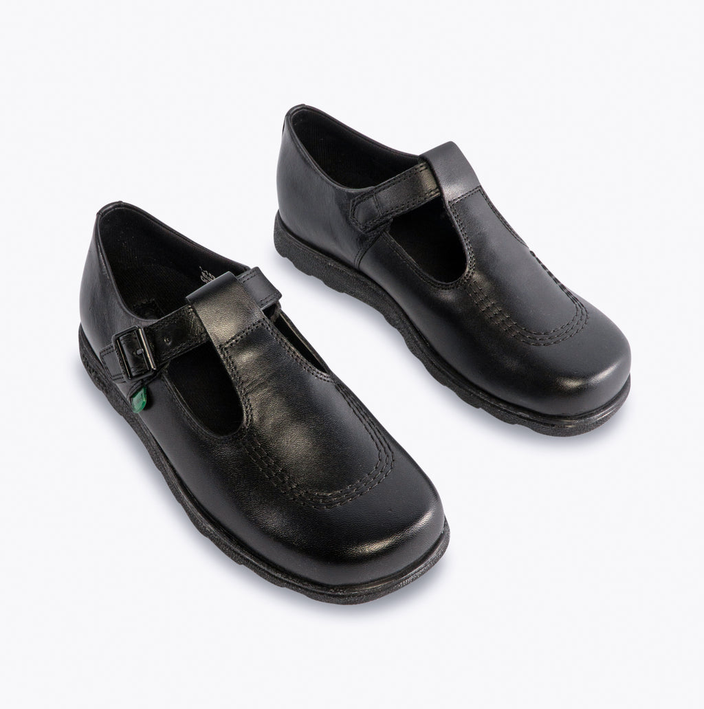 Kickers 115711 FRAGMA T-BUCKLE Girls School Shoes Black