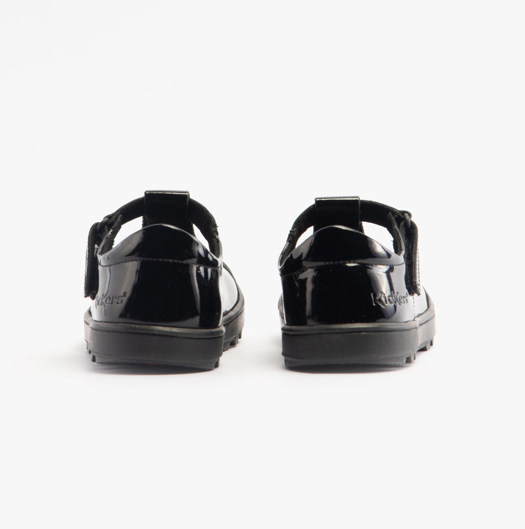 Kickers 116227 PLUNK MJ Girls School Shoes Black Patent