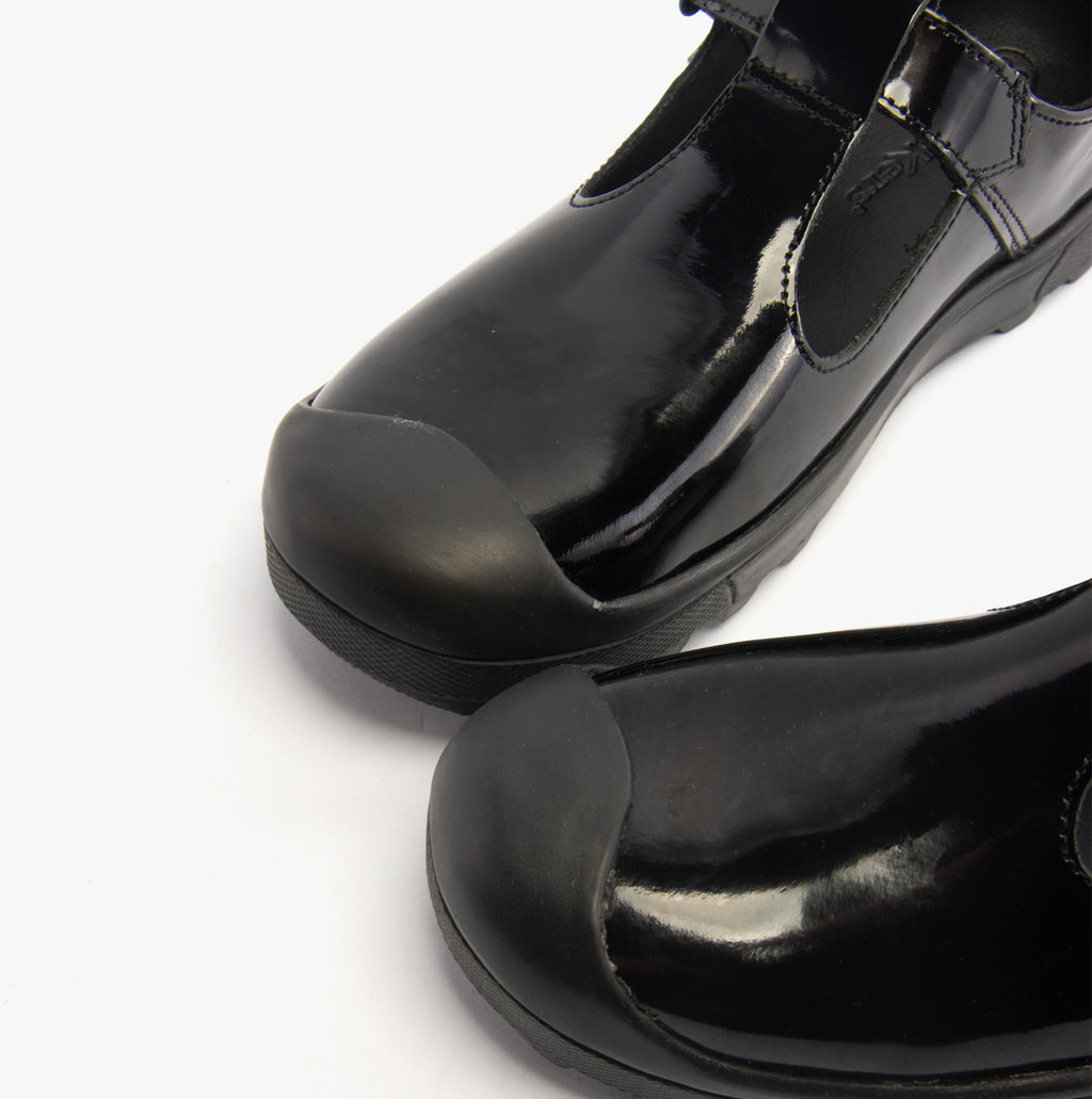 Kickers 116227 PLUNK MJ Girls School Shoes Black Patent