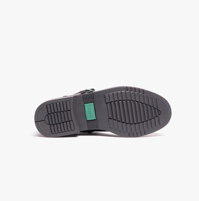 Kickers Fille Lach T-Bar - Chaussures Salomés En Cuir Noir - Semelle Caoutchouc Antidérapante
