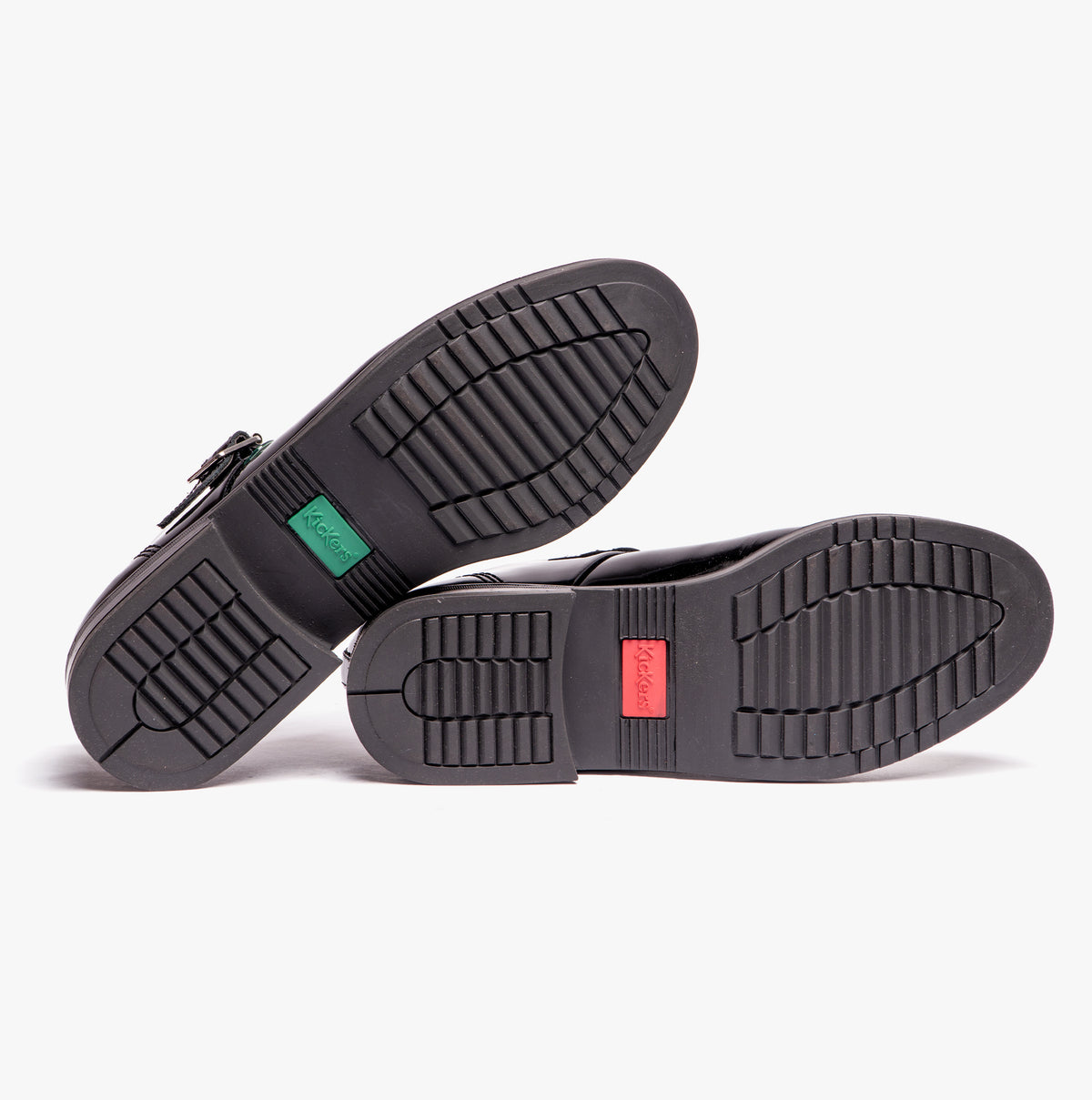 Kickers 116229 LACH T-BAR Girls School Shoes Black Patent