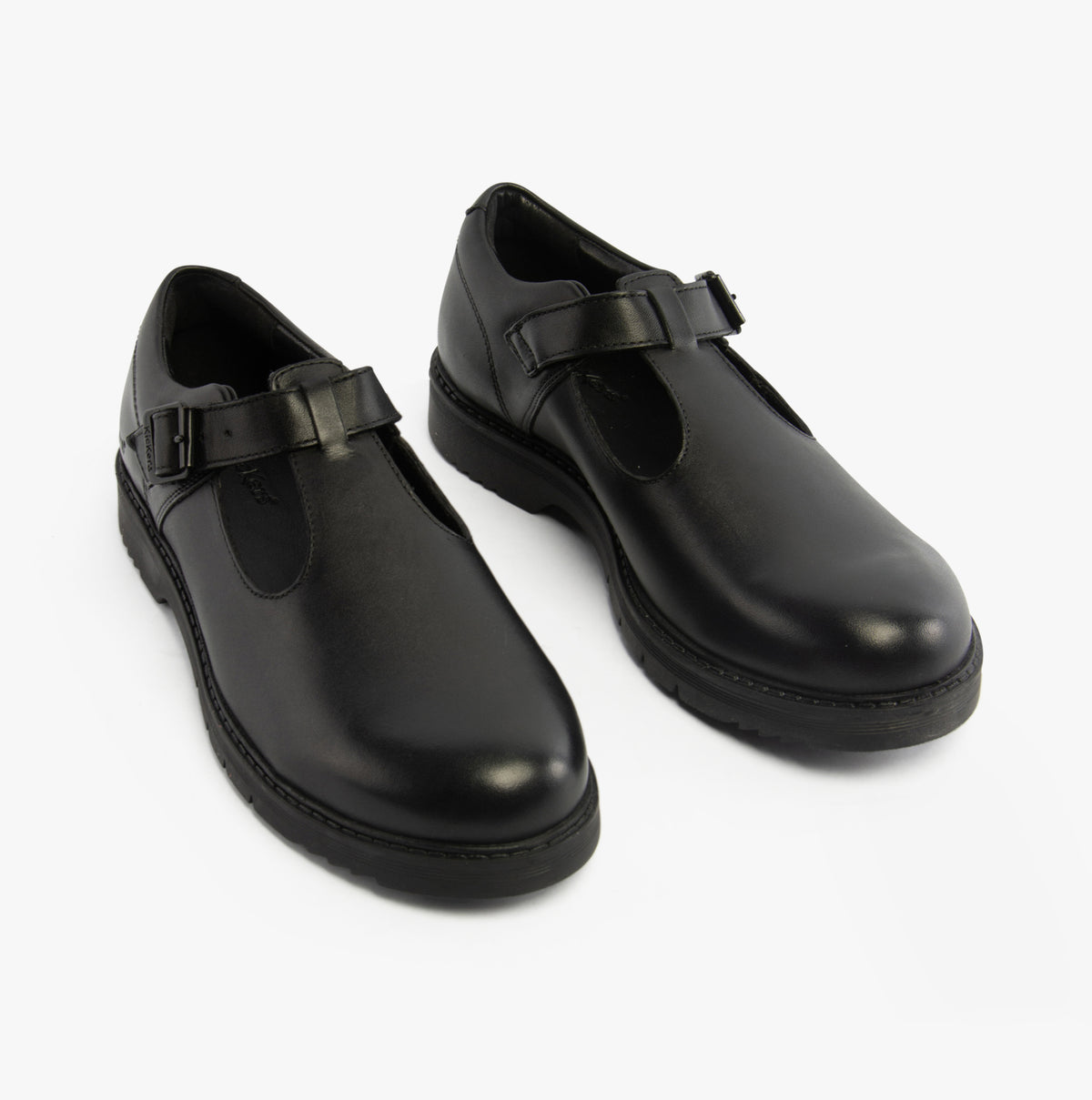 Kickers 117220 FINLEY T BAR Girls School Shoes Black
