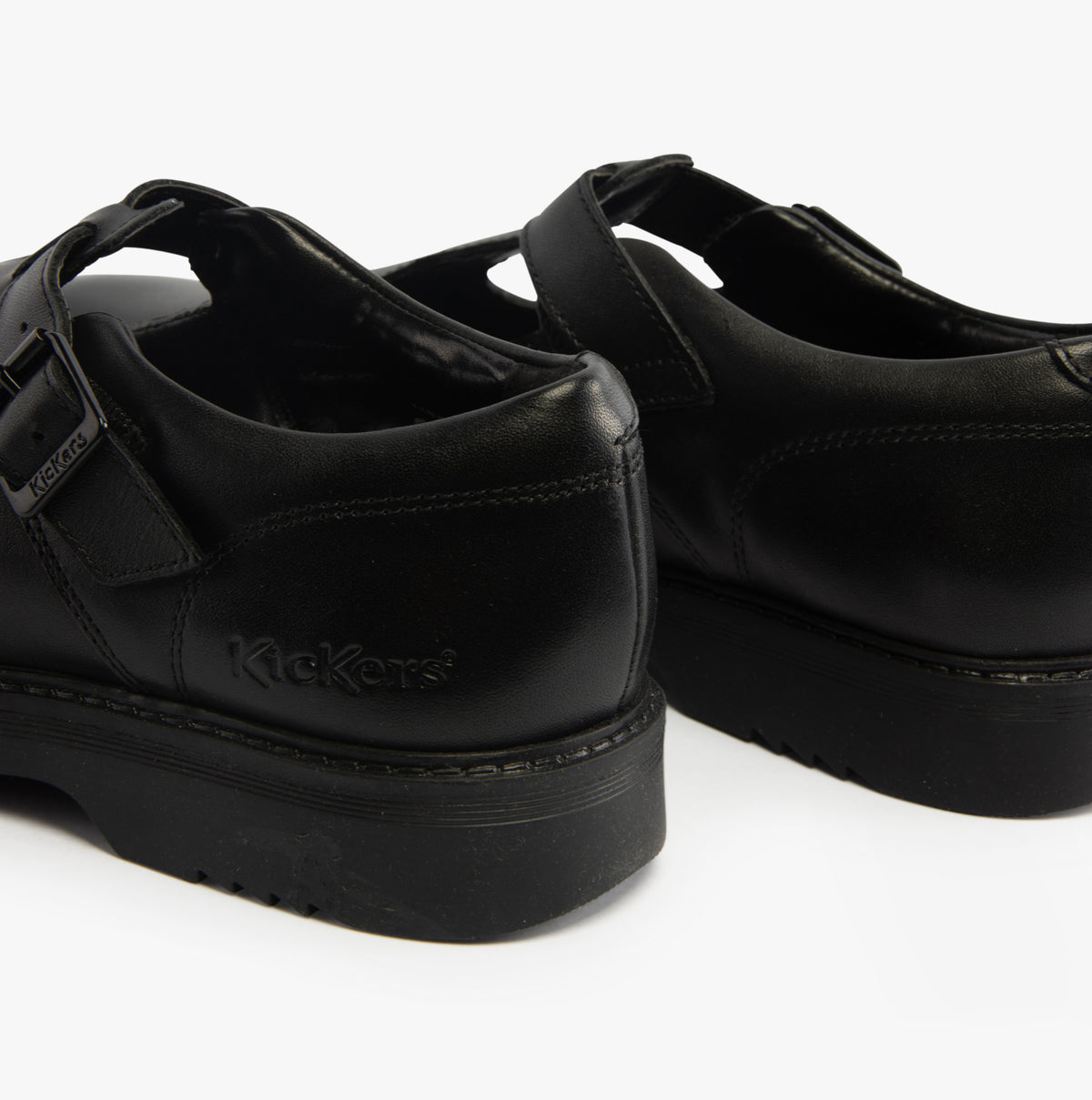 Kickers 117220 FINLEY T BAR Girls School Shoes Black