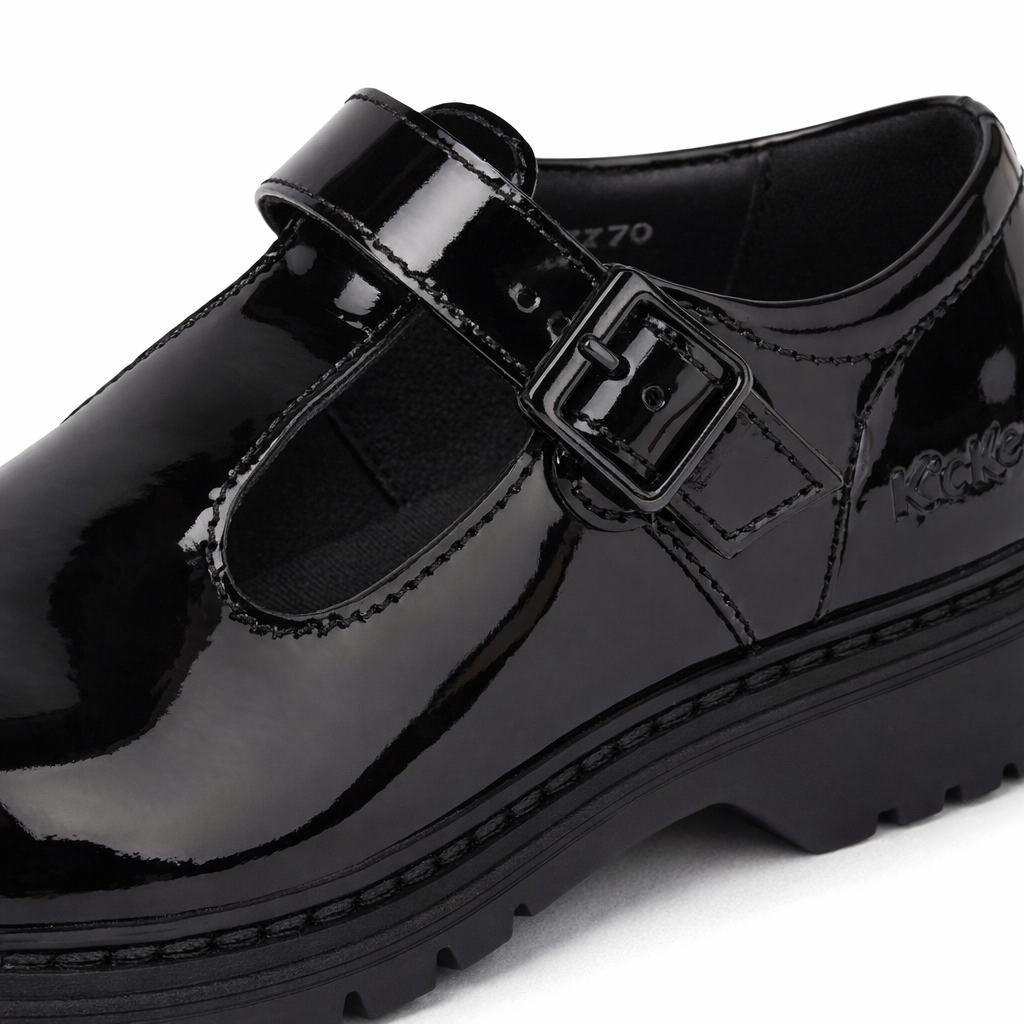 FINLEY T-BAR Girls School Shoes Black