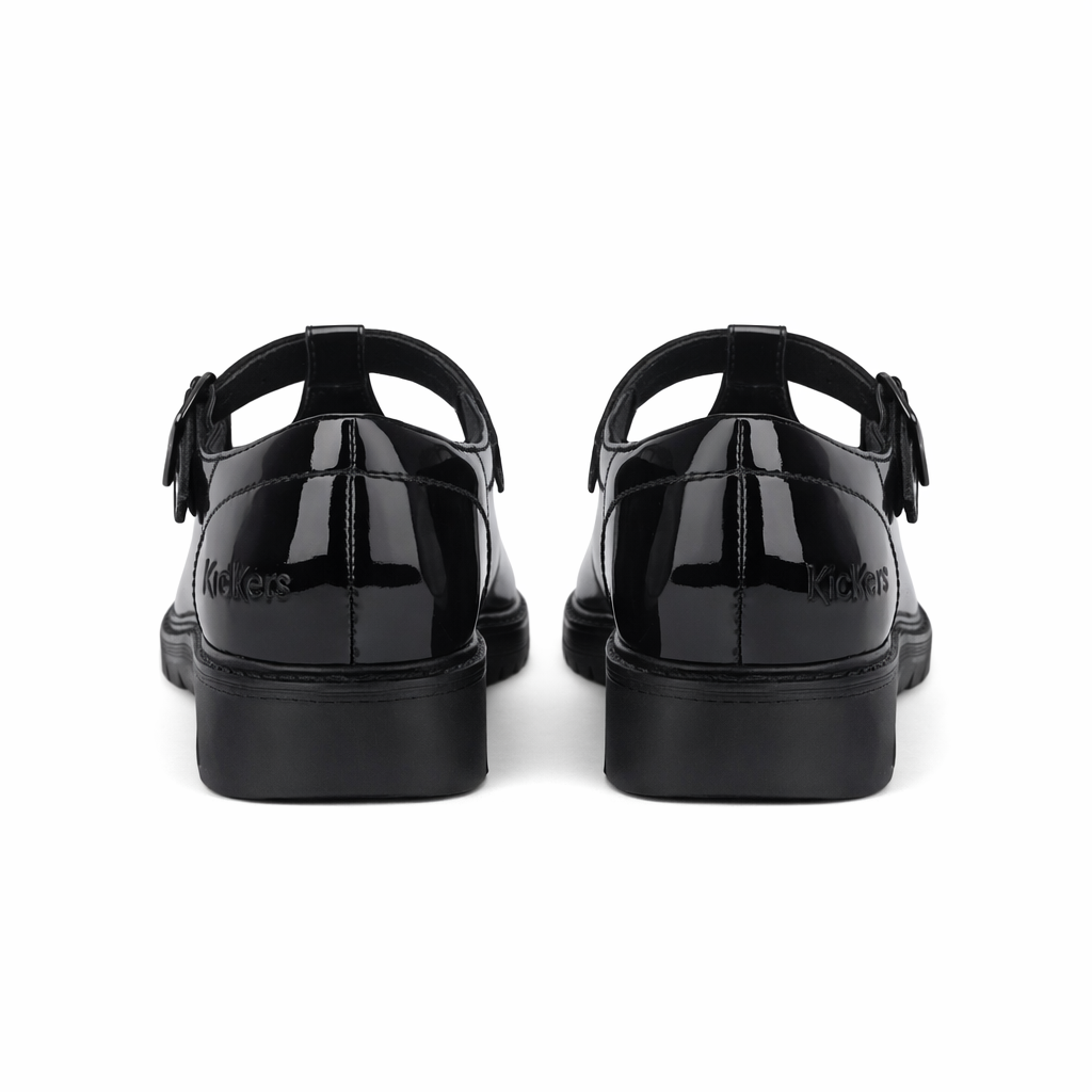 FINLEY T-BAR Girls School Shoes Black