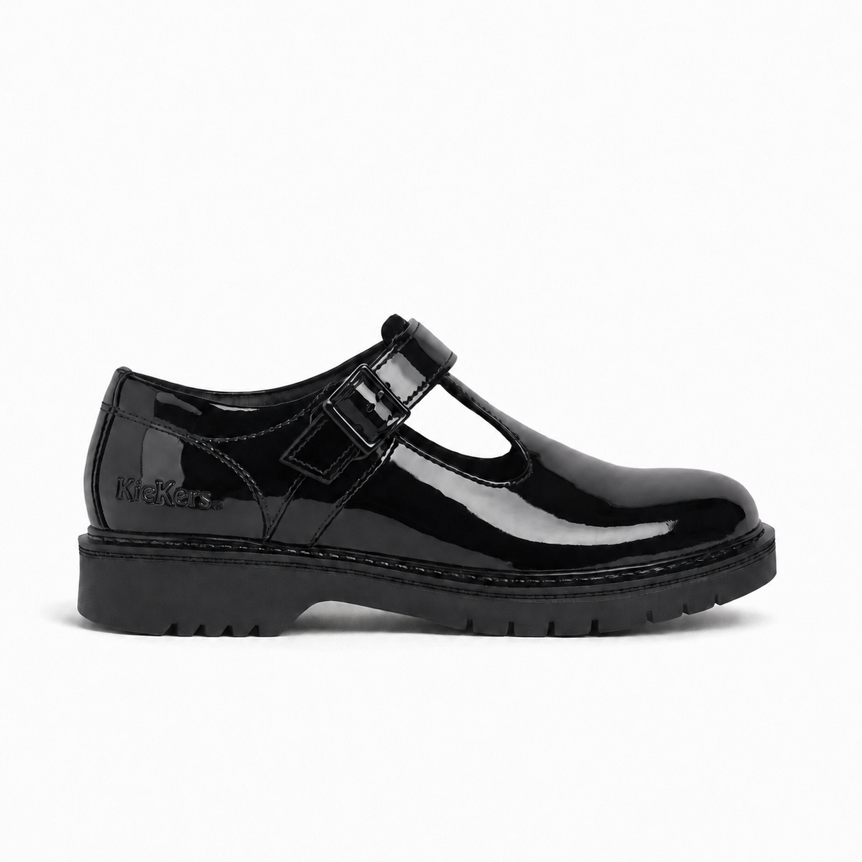FINLEY T-BAR Girls School Shoes Black