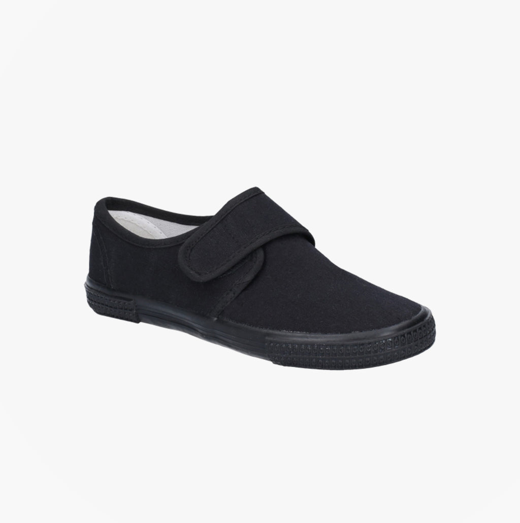 Mirak 99248 Unisex Canvas Touch Fasten Plimsolls Black