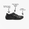 Roamers JEROME Boys Leather Touch Fasten Shoes Black