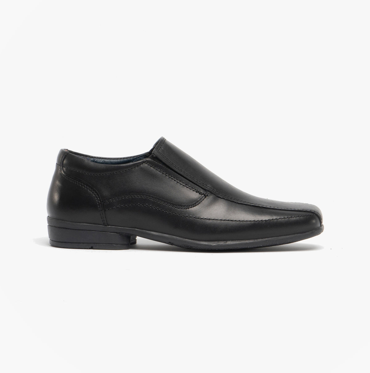 Roamers RONNY Boys Leather Slip On Shoes Black