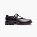 Roamers G705A Girls T-Bar Buckled School Shoes Black