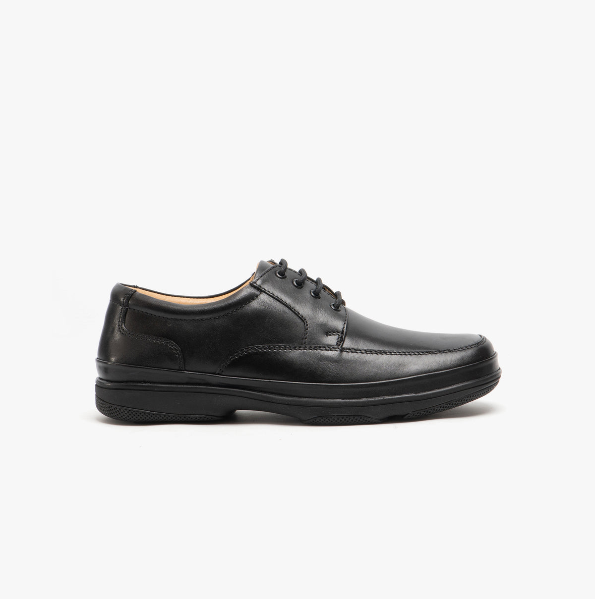 Roamers PERCY Mens Wide Fit Leather Smart Shoes Black