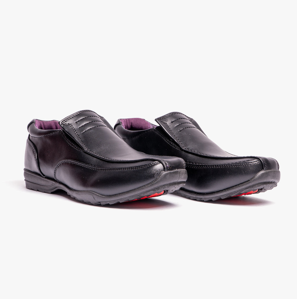 US Brass B612A Boys Slip On School Shoes Black